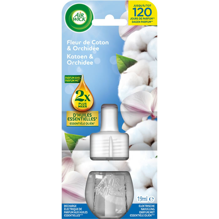 AIR WICK Recharge diffuseur électrique fleur de coton et orchidée (19 ml)