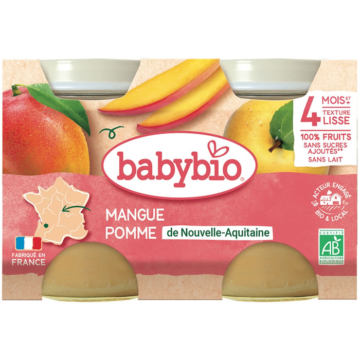 BABYBIO – Pomme et mangue 2 x 130 g