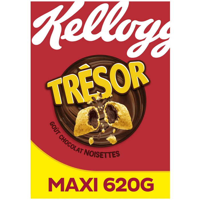 KELLOGG’S Trésor – Céréales fourrées au chocolat noisette 620 g