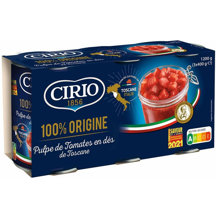 CIRIO – Pulpe de tomates en dés – 3 x 400g