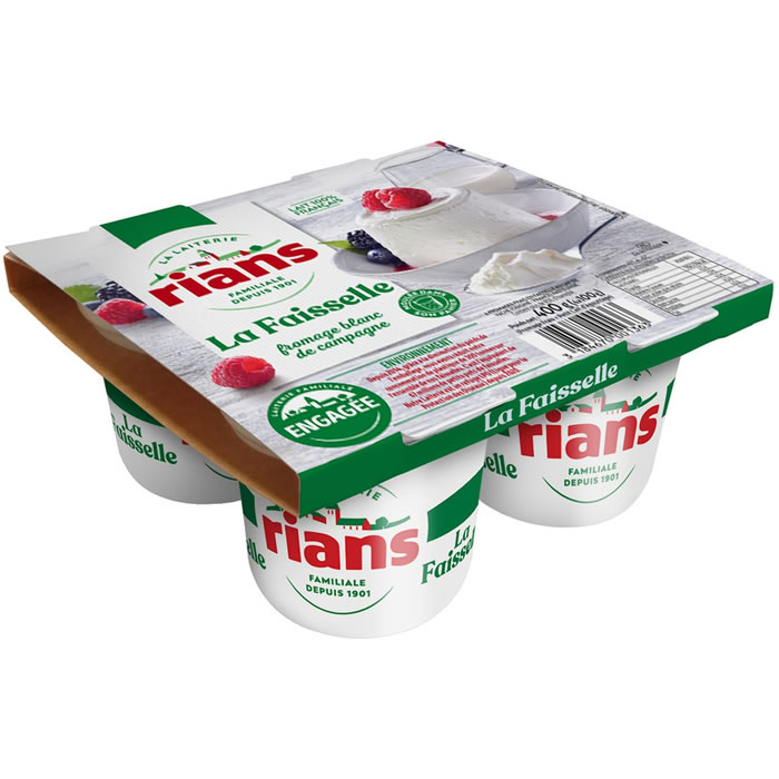 RIANS – Faisselle nature 6% M.G 4 x 100 g