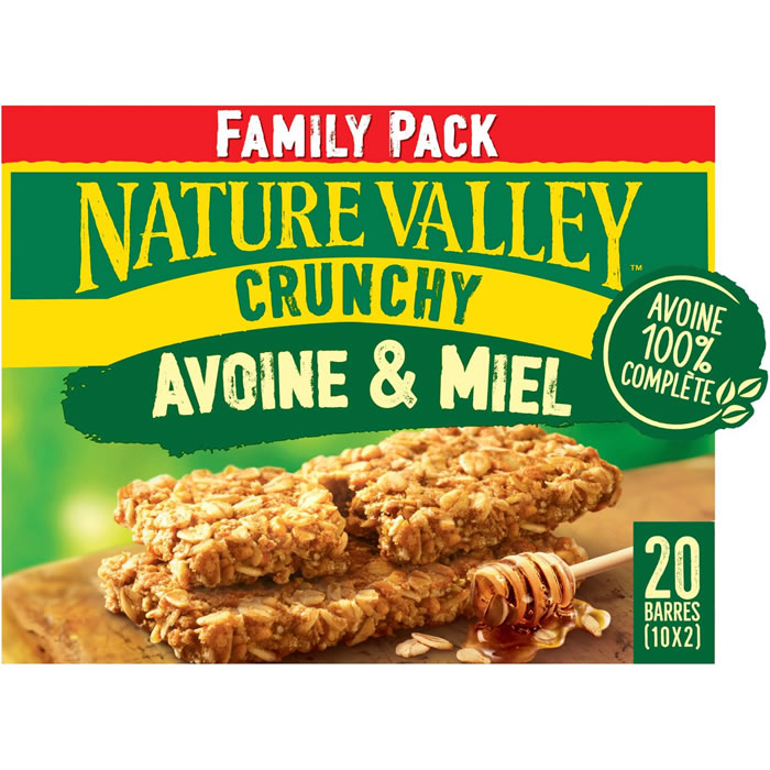 NATURE VALLEY Crunchy – Barres céréalières à l’avoine et miel 20 x 21 g