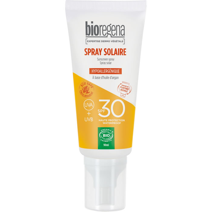 BIOREGENA – Spray protection solaire SPF30 hypoallergénique bio 90 ml
