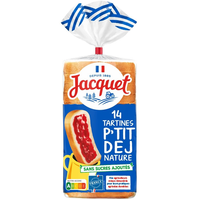 Jacquet P’tit Dej – Pain de mie nature sans sucres ajoutés 410g