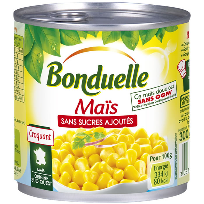 BONDUELLE – Maïs doux sans sucres ajoutés 285g