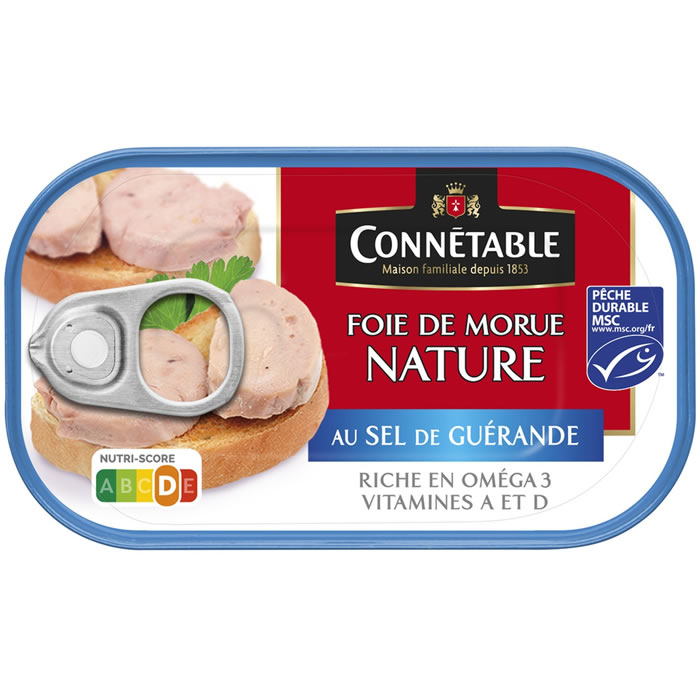CONNETABLE – Foie de morue au sel de Guérande MSC 121 g