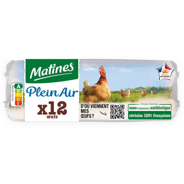 MATINES 12 Œufs de poules élevées en plein air