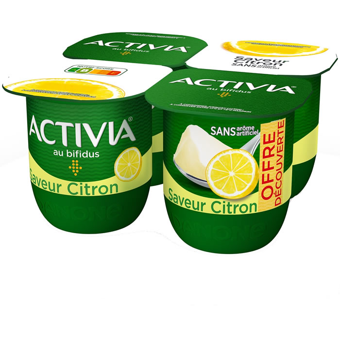 ACTIVIA – Yaourts bifidus au citron 4 x 125 g