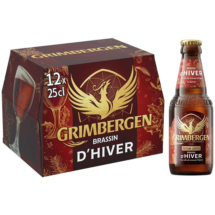 GRIMBERGEN – Brassin d’hiver Bière ambrée 12 x 25 cl