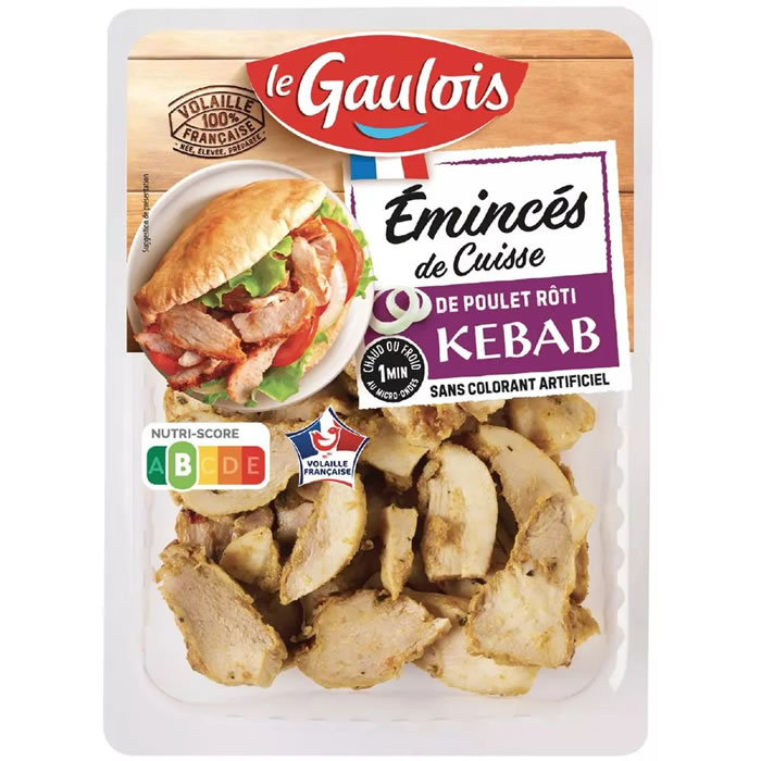 LE GAULOIS – Émincés de cuisse de poulet rôti façon kebab (180 g)