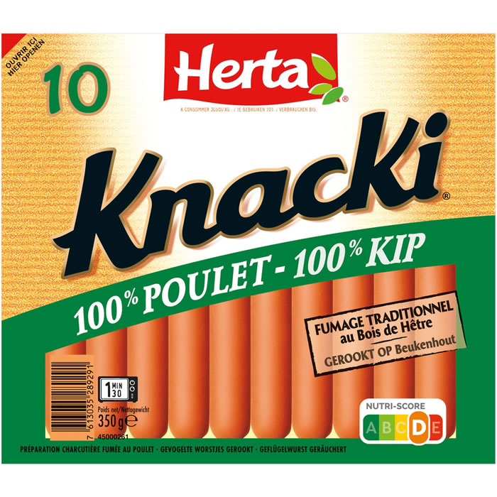 HERTA Knacki Saucisses de poulet Moyen Format