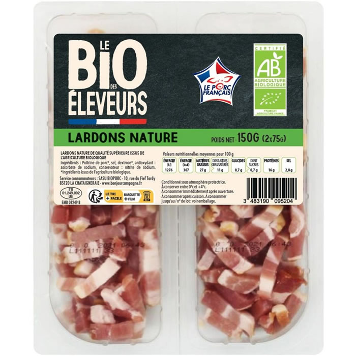 LE BIO DES ELEVEURS Lardons nature bio