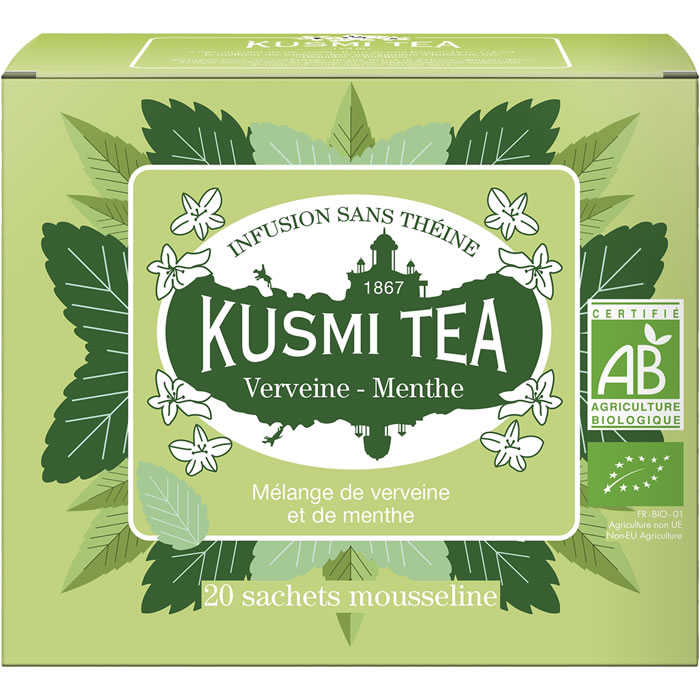 KUSMI TEA Infusion Verveine et menthe bio (20 sachets)