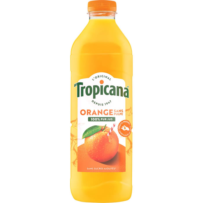 TROPICANA Pure Premium – Pur jus d’orange sans pulpe 1,5 L