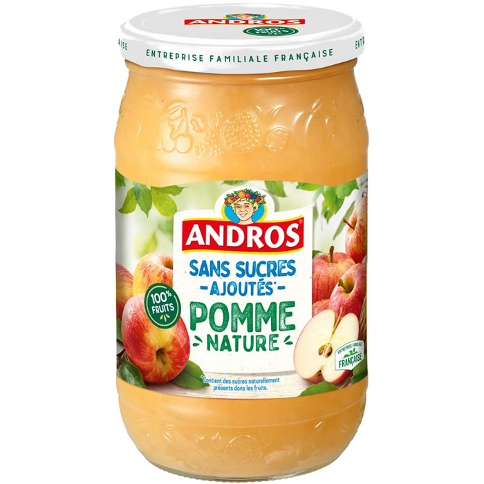 ANDROS – Dessert pomme sans sucres ajoutés 730 g