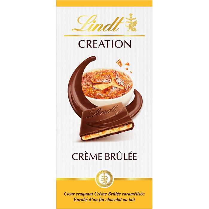 LINDT Création – Tablette de chocolat au lait à la crème brûlée 150g