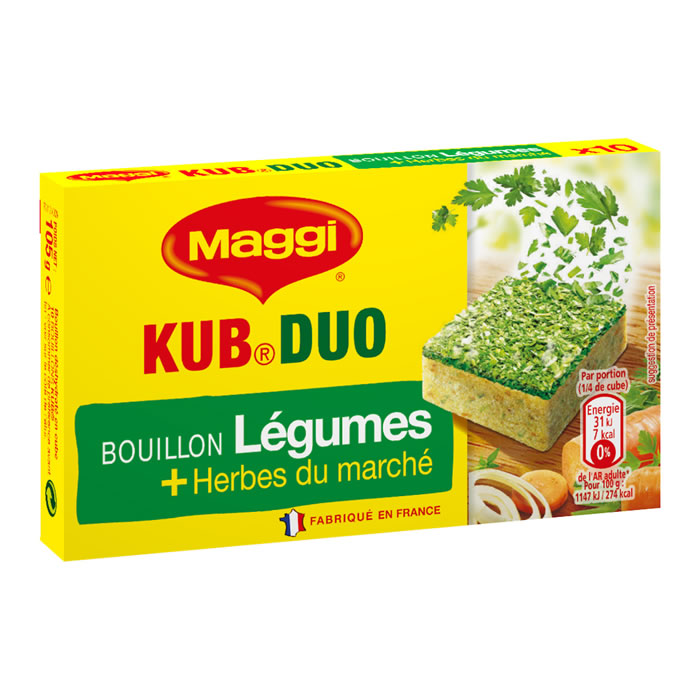 MAGGI KUB – Bouillon duo légumes et herbes du marché en cube