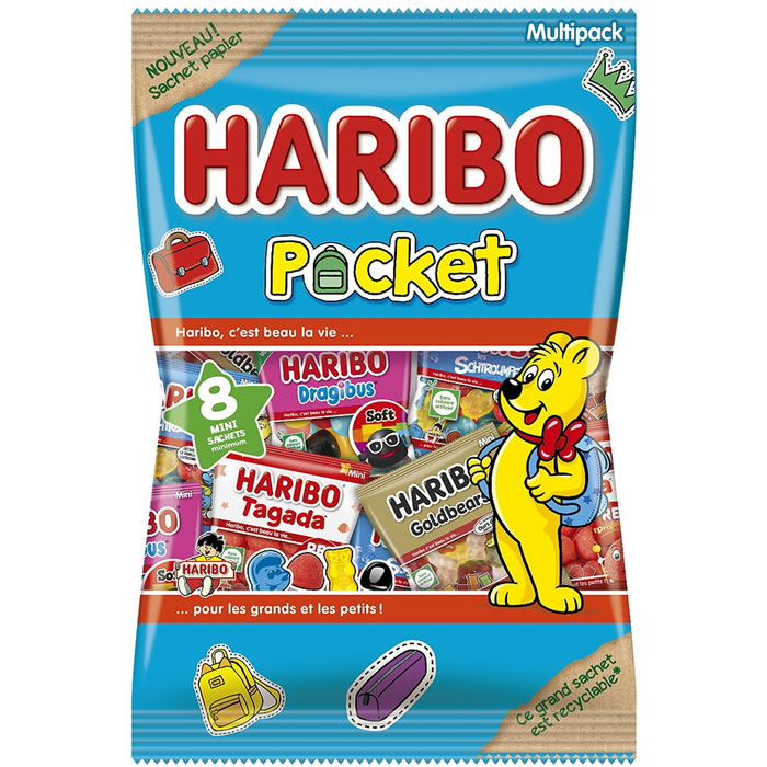 HARIBO Pocket Assortiment de bonbons gélifiés aromatisés 340g