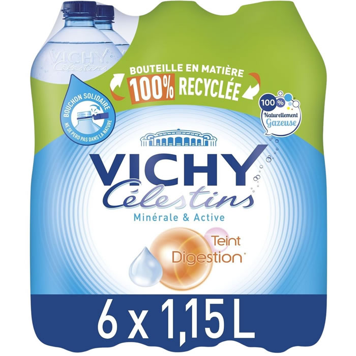 VICHY Célestins – Eau minérale naturelle gazeuse 6 x 1,15 L