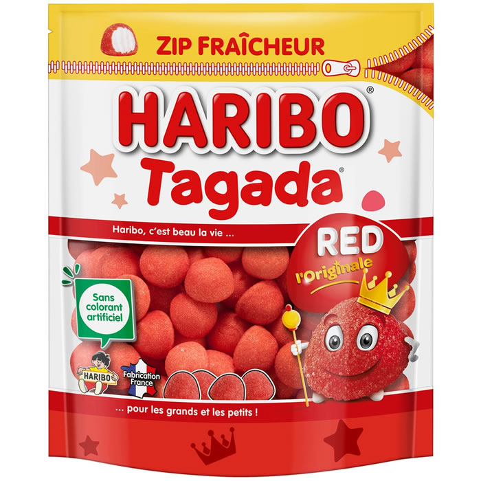 HARIBO Tagada Bonbons gélifiés aromatisés à la fraise 220g