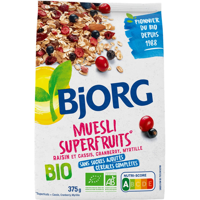 BJORG – Muesli aux superfruits bio 375 g