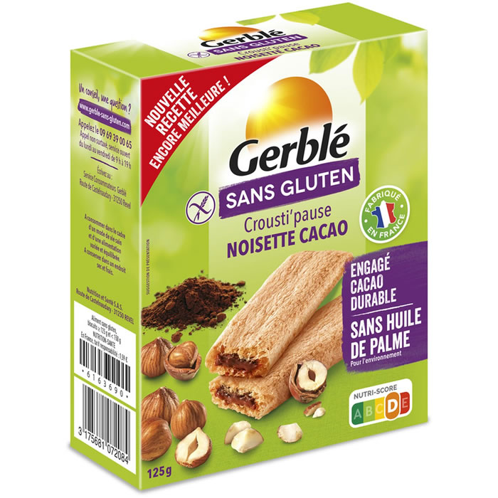 GERBLE – Biscottes fourrées au cacao et noisettes 130g