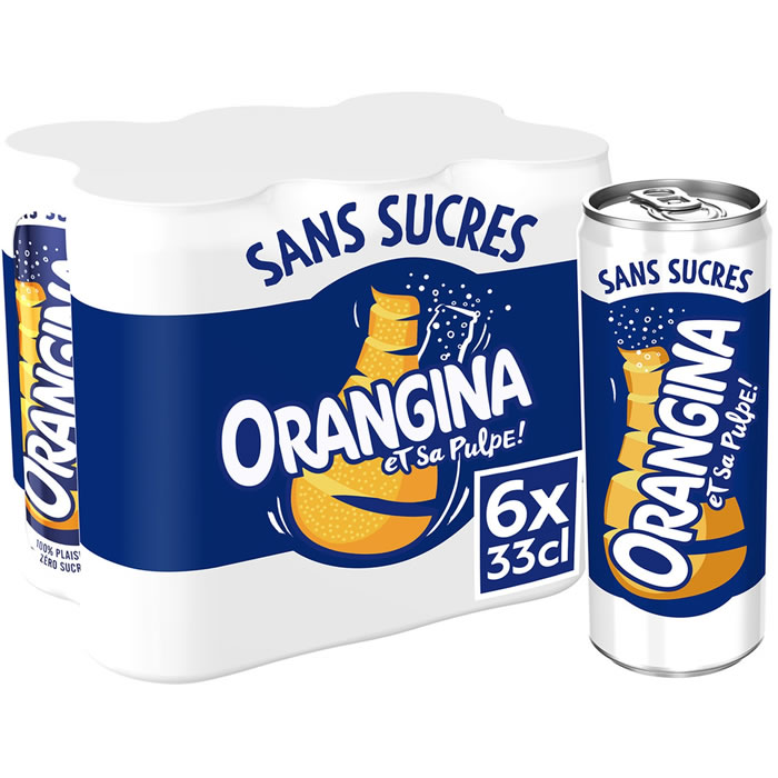 ORANGINA Zéro – Boisson gazeuse à la pulpe d’orange sans sucres 6 x 33 cl