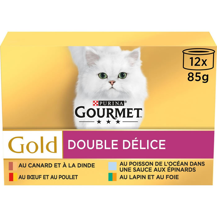PURINA Gourmet Gold Double Délice pour chats aux poissons et viandes