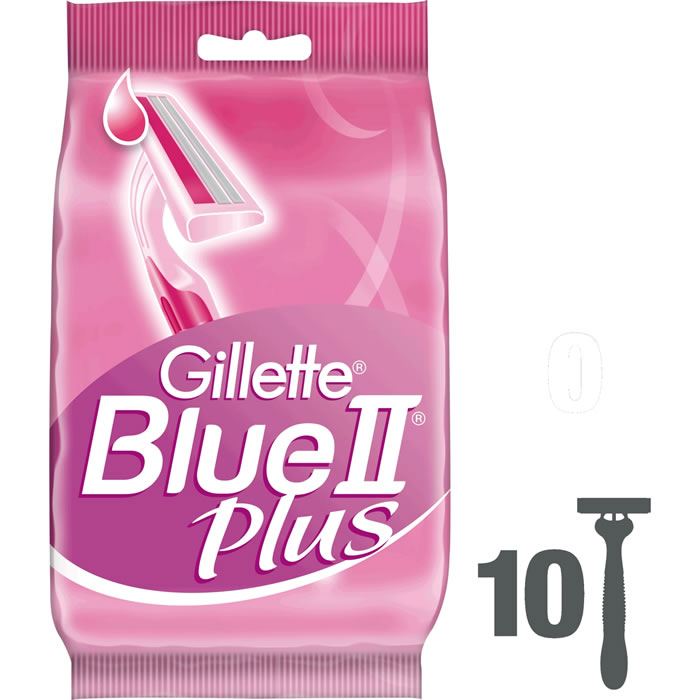 GILLETTE Blue II Plus – Rasoir jetable 2 lames 10 rasoirs
