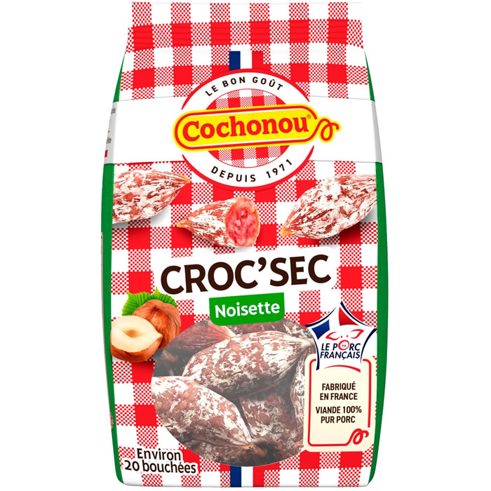 COCHONOU Croc’Sec – Mini saucissons secs aux noisettes 130g