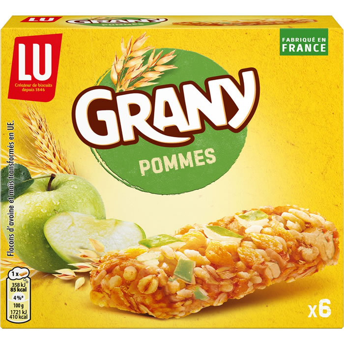 GRANY Barres céréalières à la pomme verte et 5 céréales