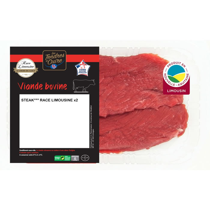 LES TENDRES A CUIRE – Biftecks *** race Limousine 2 x 140 g