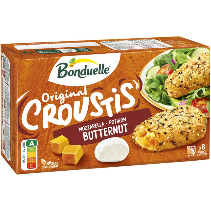 BONDUELLE Croustis – Bouchées panées de butternut, potiron et fromage 305g