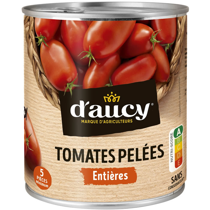 D’AUCY – Tomates pelées chair ferme 476g