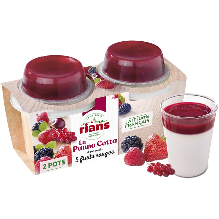 RIANS – Panna Cotta et coulis de fruits rouges 2 x 120g