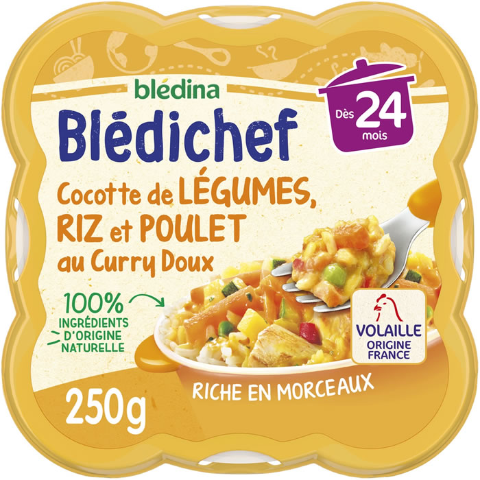 BLEDINA Blédichef – Légumes riz poulet au curry 250 g