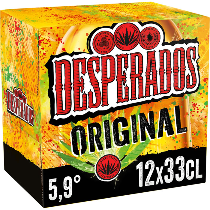 DESPERADOS – Original Bière aromatisée au spiritueux à base d’agave 12 x 33 cl
