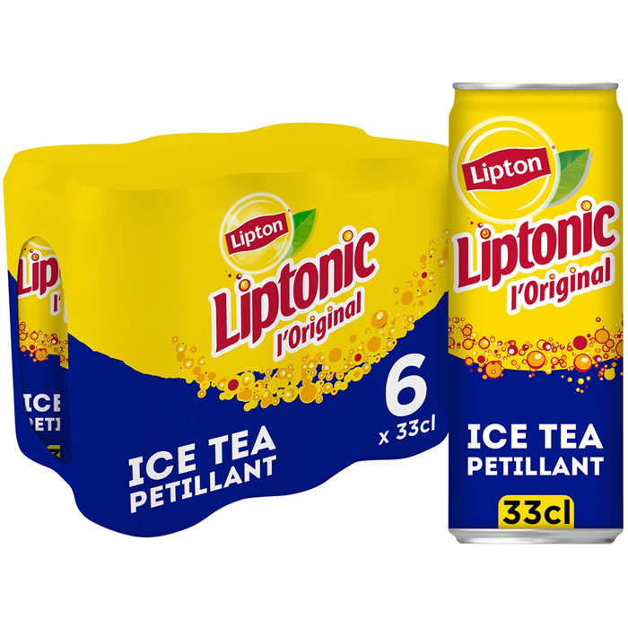 LIPTON Liptonic Ice Tea – Thé glacé gazeux aromatisé au citron vert 6 x 33 cl
