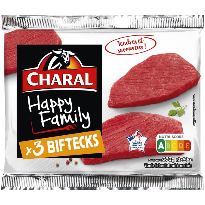 CHARAL Happy Family – Biftecks 3 x 90 g