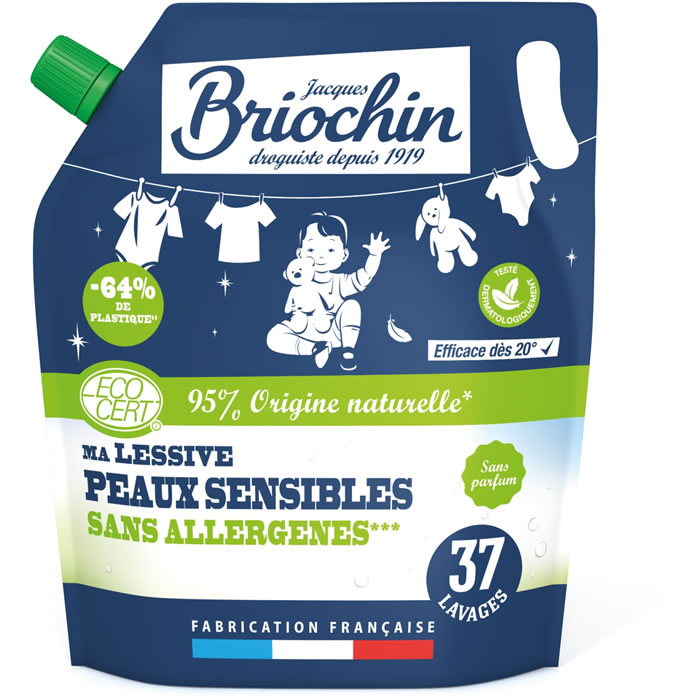 JACQUES BRIOCHIN – Recharge lessive liquide pour peaux sensibles 1,7L