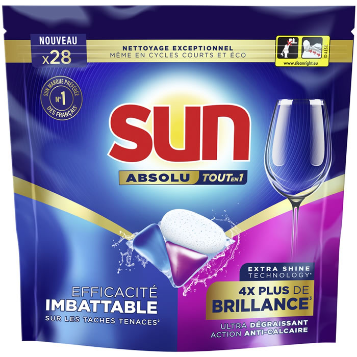 SUN Absolu Tout-En-1 Tablettes lave-vaisselle 28 tablettes