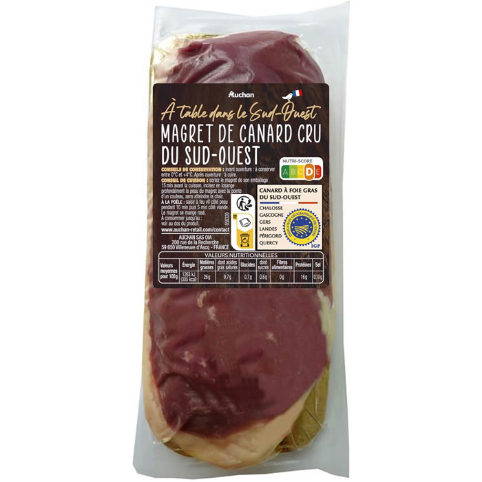 Magret de canard cru du Sud-Ouest IGP – AUCHAN Terroir