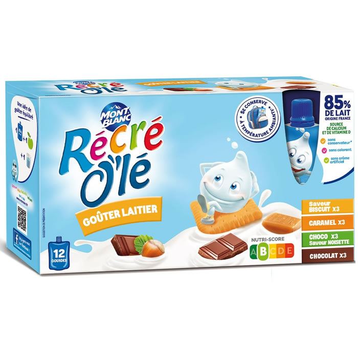 MONT BLANC Récré O’lé – Goûters laitiers multi-variétés 12 x 85 g