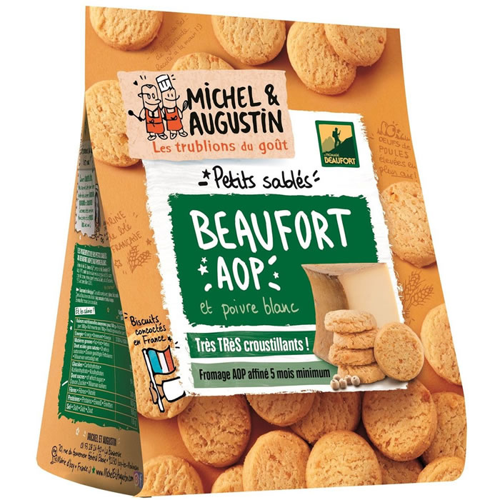 MICHEL & AUGUSTIN Biscuits sablés salés au Beaufort et poivre 100g
