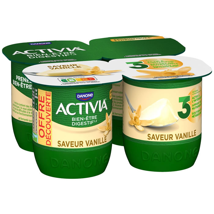 ACTIVIA – Yaourts bifidus à la vanille 4 x 125 g