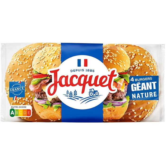 JACQUET – Pains hamburgers géant nature 330g