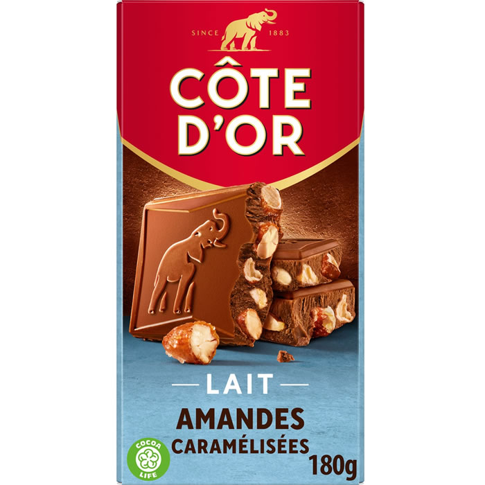 CÔTE D’OR – Tablette de chocolat au lait aux amandes 180g