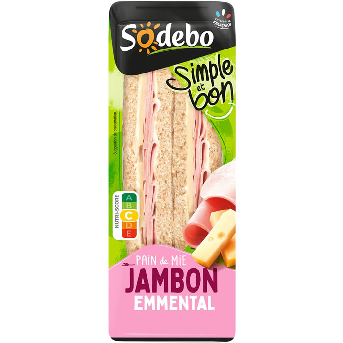 Sodebo – Sandwich au jambon et emmental 2×72.5g