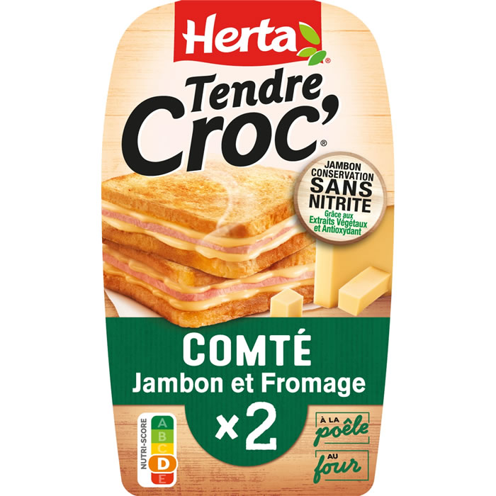 HERTA Tendre Croc’ – Croque-monsieur au Comté et jambon 200g