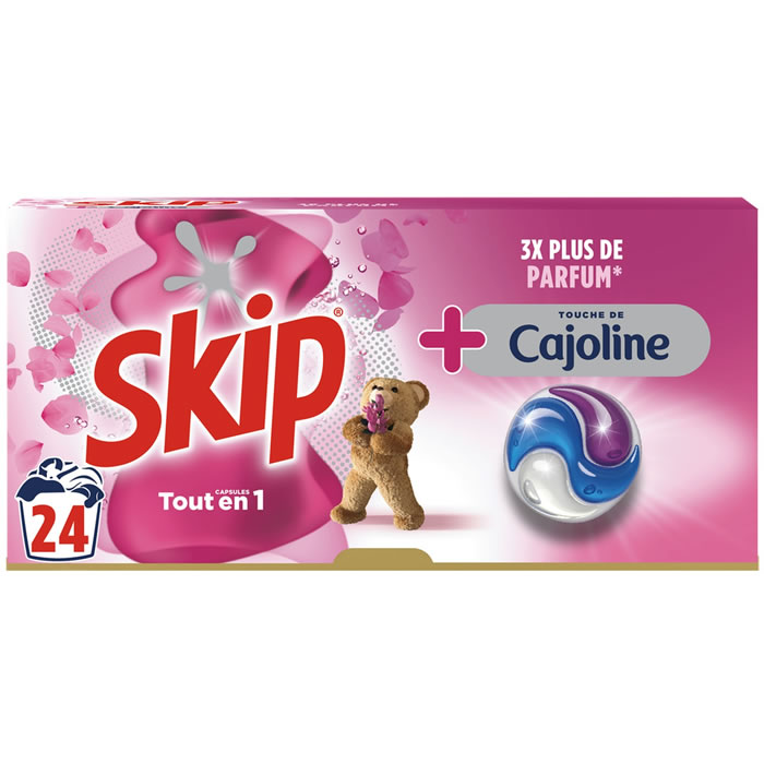 SKIP Cajoline Lessive capsules tout en 1 Petit Format 24 lavages